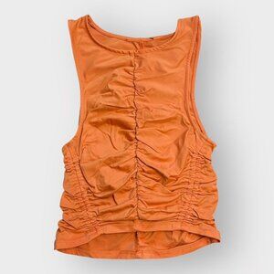 Orange Bodycon Scrunch Tank